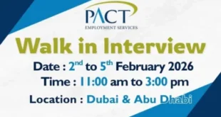PACT Walk in Interview in Dubai & Abu Dhabi